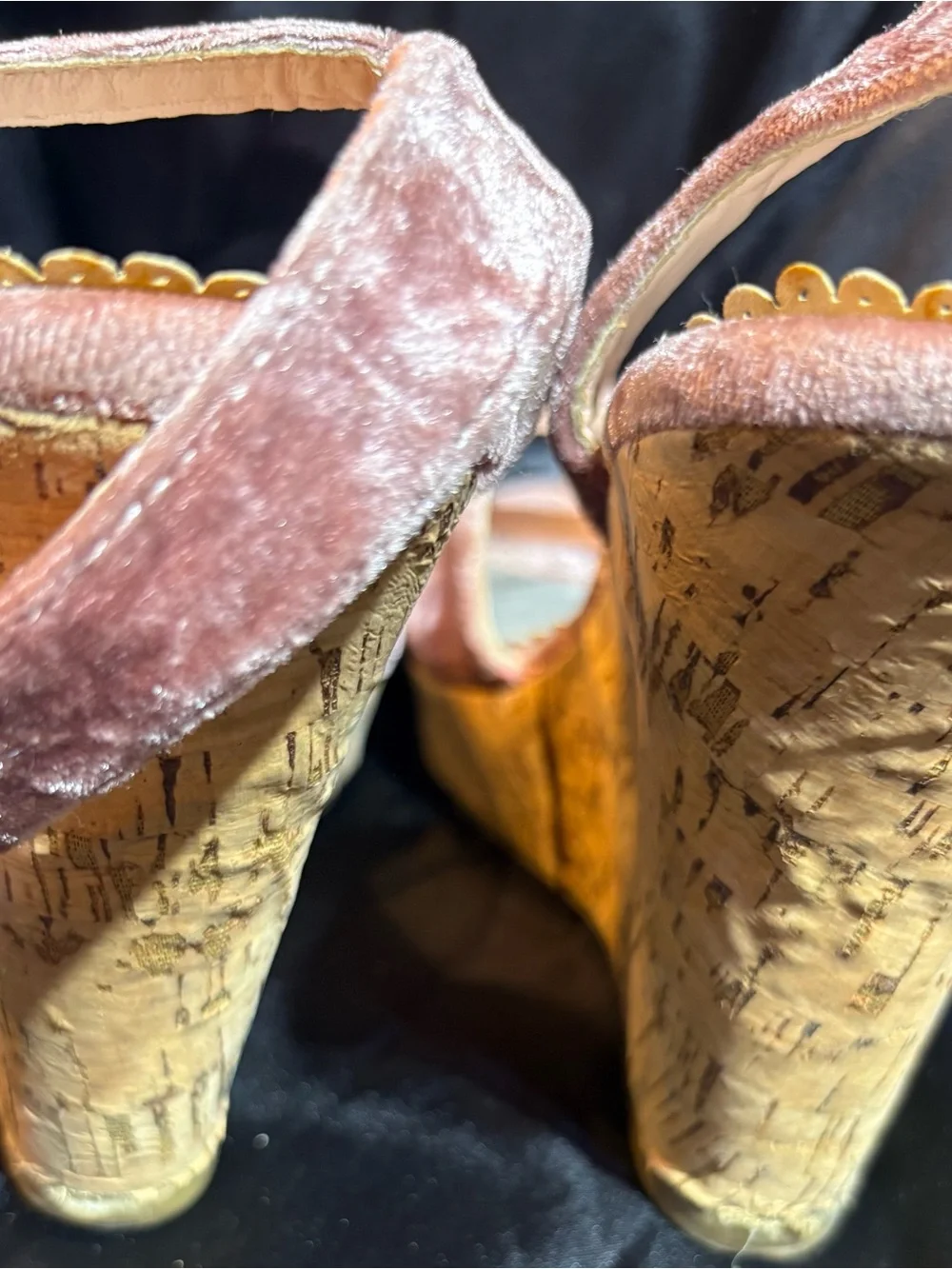 Rampage Rose Blush Velvet Open-Toe Ankle Strap Heels